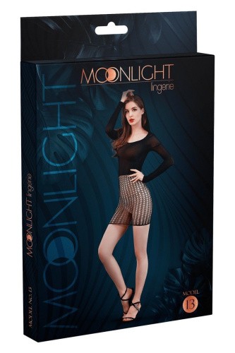 Moonlight Model 13 Black - эротическое мини-платье с юбкой в сетку, S-L (чёрный) - sex-shop.ua